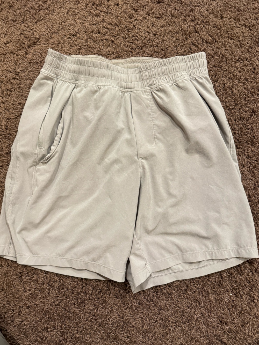 lululemon athletica Men's Pace Breaker Liner Shorts- Tan